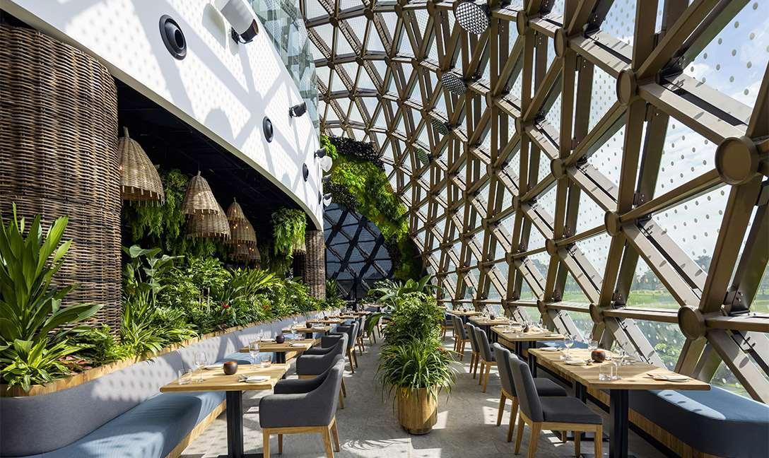 Dusit Thani Laguna Singapura Exterior foto The interior of the restaurant