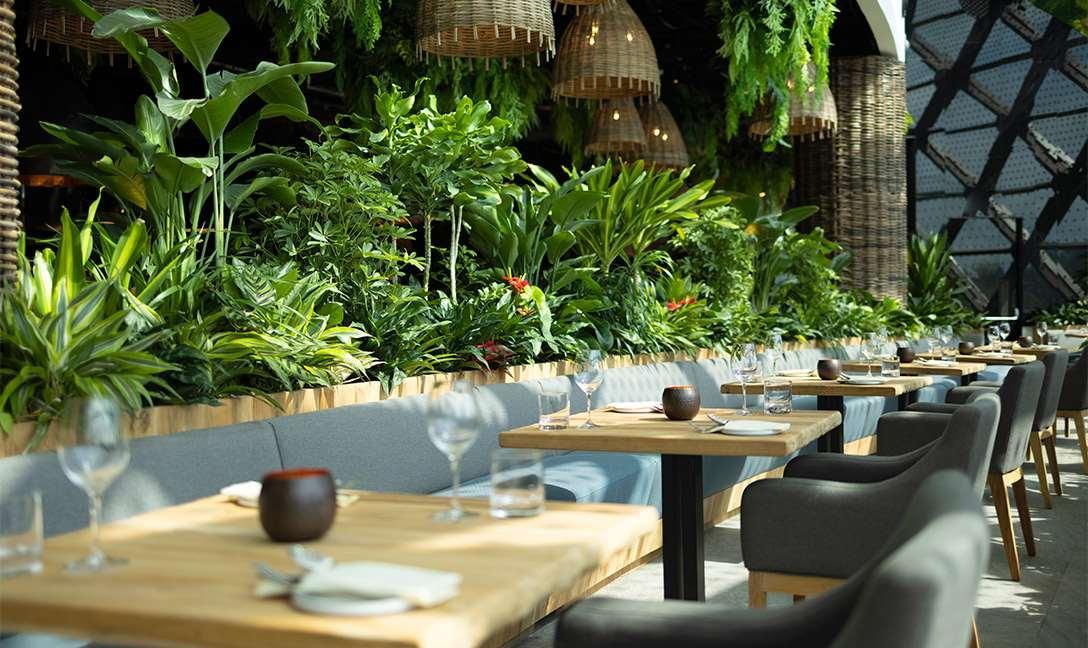 Dusit Thani Laguna Singapura Exterior foto Restaurant interior